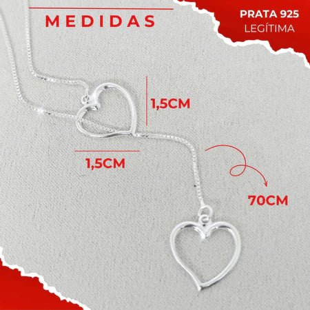 Colar Gravata Love Prata 925 - Streetwear UBN