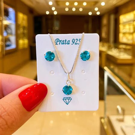 Conjunto Lumière Prata 925 (Colar e Brinco 5mm)m) - Streetwear UBN