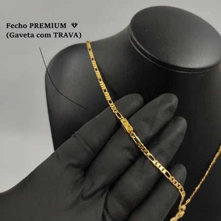 Cordão Foco & Fé Moeda Antiga (Malha 3x1) - Streetwear UBN