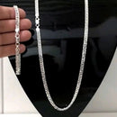 Kit Corrente e Pulseira Banhado a Prata 925 - Linha Impacto 4mm - Streetwear UBN